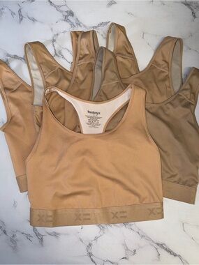 Set of 5 - TomboyX Nude Seamless Compression Tops - in Tan, Beige, Chai